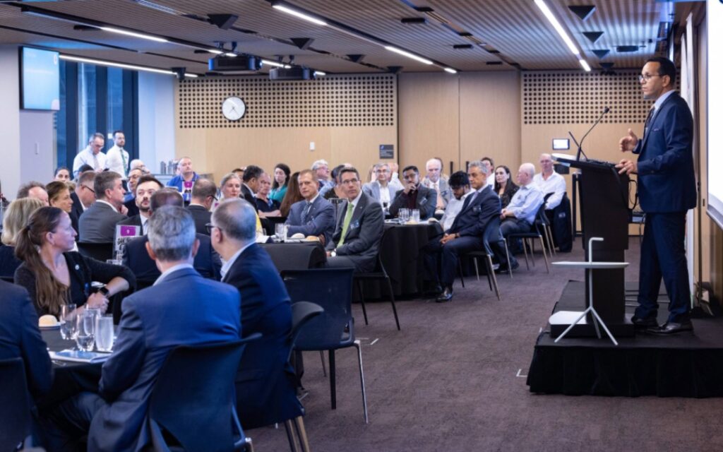 A large group of people seated at tables to celebrate Iftar at Deakin university in 2025